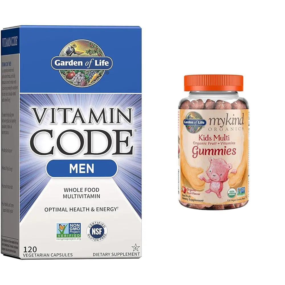 Garden of Life Men's Whole Food Multivitamin 120 Count and Kids Organic Fruit Gummy Vitamins 120 Count Garden of LifeBuy Supplements Australia