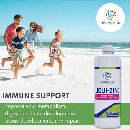 BrainChild Nutritionals LiquiZinc Liquid Formula (Unflavored 16oz) BrainChild NutritionalsBuy Supplements Australia