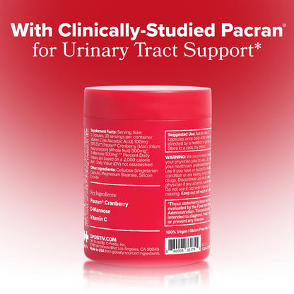 O Positiv URO Urinary Tract Health Supplement for Women, 60 Count (Pack of 1) - Urinary Support Vitamins with Pacran Complete Cranberry Extract