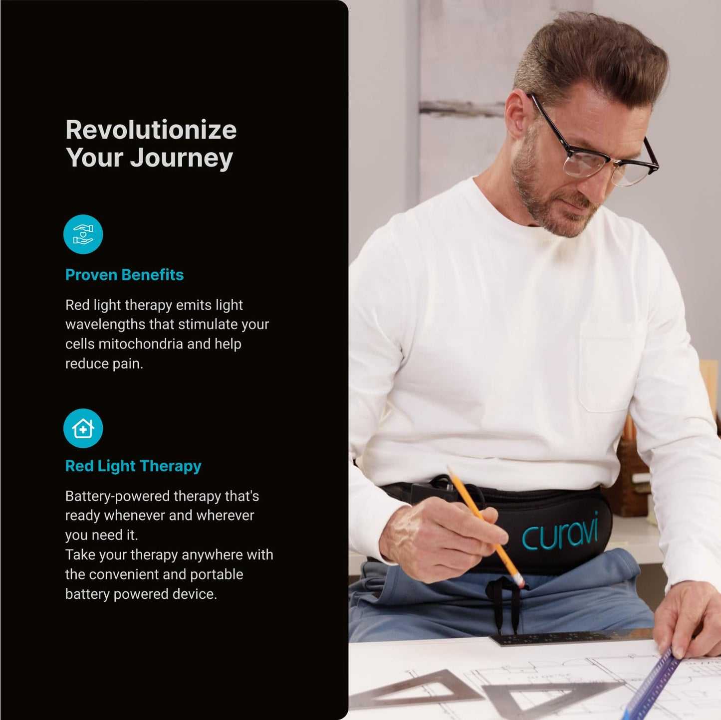 CURAVI Plus™ Wearable Red Light Therapy Belt for Lower Back Pain Relief - 160 Diodes - Safe and Effective CURAVIBuy Supplements Australia