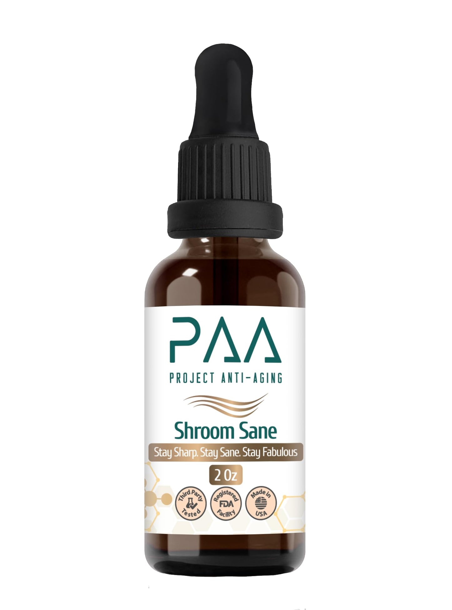 Project Anti-Aging Shroom Sane Liquid Drops with Lion’s Mane Mushroom Supplement Drops – 8 Mushroom Complex Tincture with Reishi, Cordyceps, Turkey Tail & Magnesium – USDA Organic, Vegan, Project Anti-AgingBuy Supplements Australia