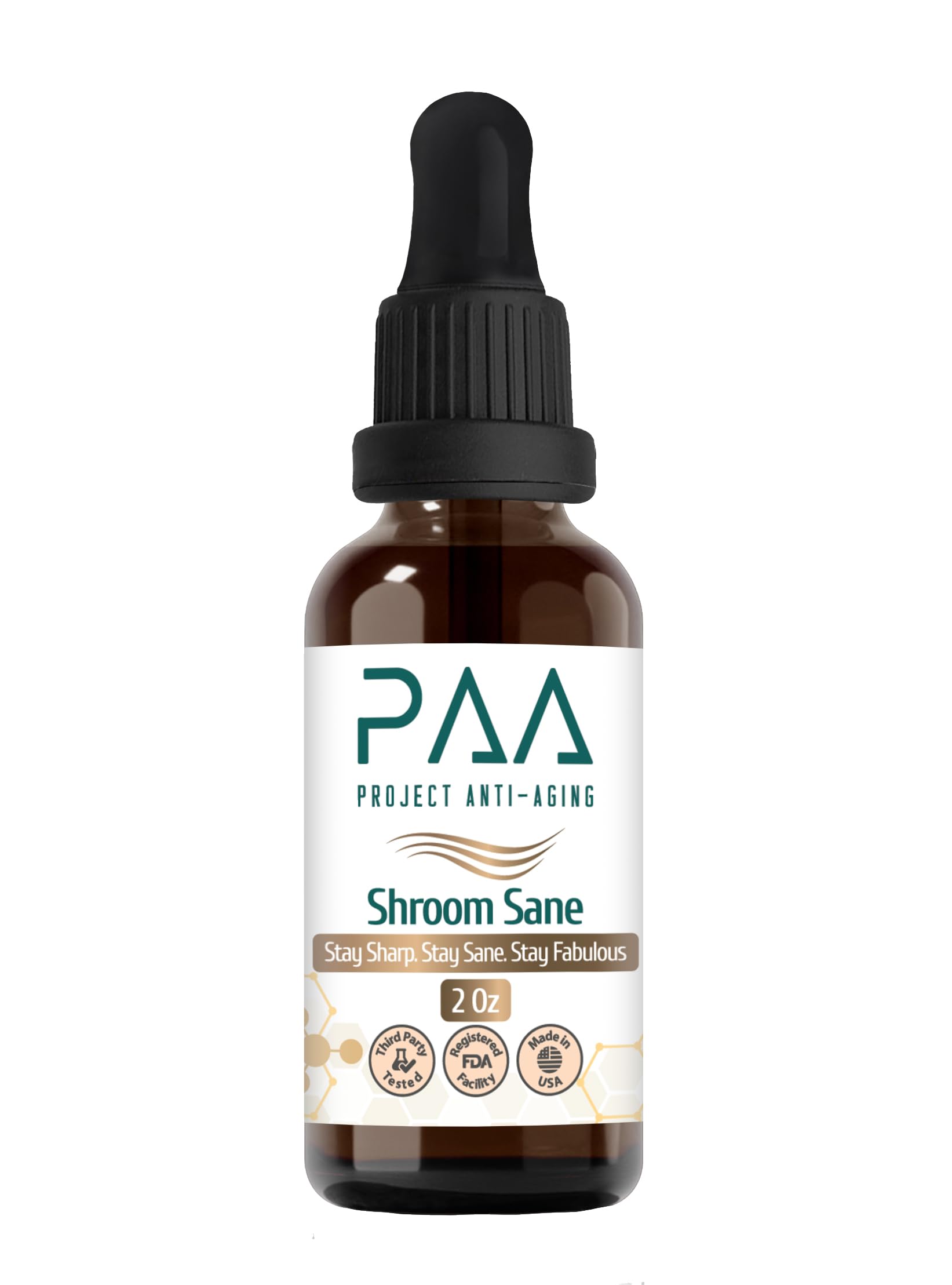 Project Anti-Aging Shroom Sane Liquid Drops with Lion’s Mane Mushroom Supplement Drops – 8 Mushroom Complex Tincture with Reishi, Cordyceps, Turkey Tail & Magnesium – USDA Organic, Vegan, Project Anti-AgingBuy Supplements Australia