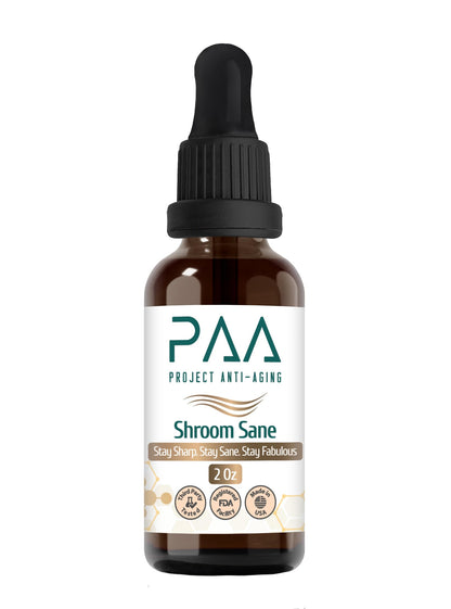 Project Anti-Aging Shroom Sane Liquid Drops with Lion’s Mane Mushroom Supplement Drops – 8 Mushroom Complex Tincture with Reishi, Cordyceps, Turkey Tail & Magnesium – USDA Organic, Vegan, Project Anti-AgingBuy Supplements Australia