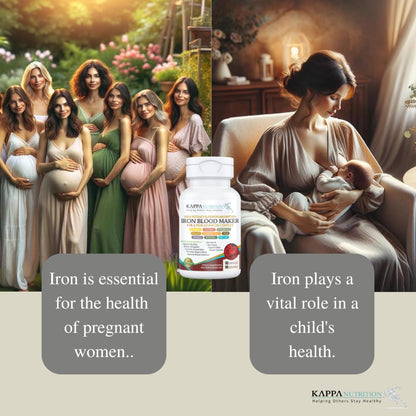 KAPPA NUTRITION Iron 26mg, Vitamin C & Orange 150mg, Folate 667mcg DFE, Vitamin B12, Beetroot, Brewers Yeast, Broccoli & MCT Oil 9 in 1 Advanced Complex (90 Capsules) KAPPA NUTRITIONBuy Supplements Australia