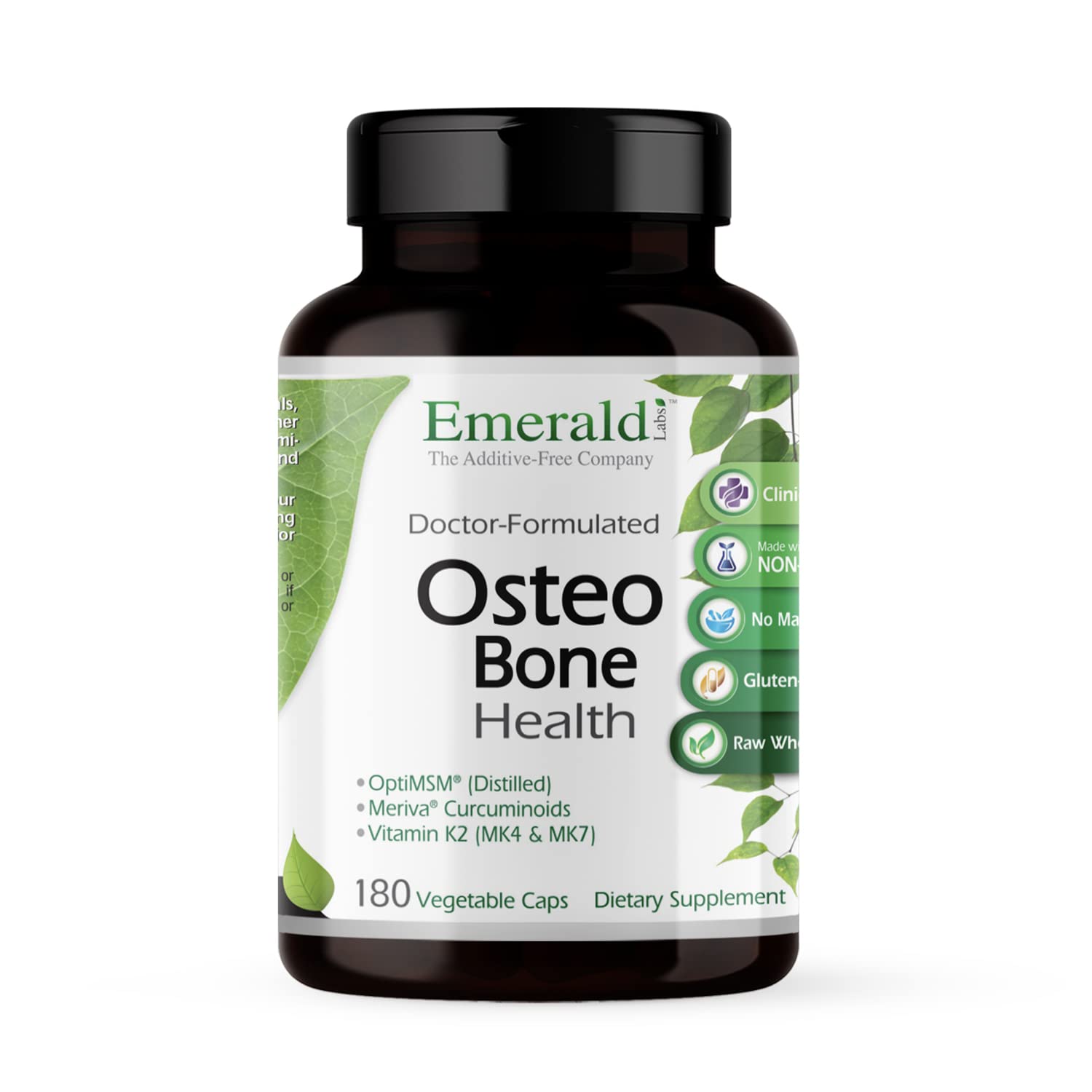 EMERALD LABS Osteo Bone Health - Immune Support & Bone & Joint Supplement with Vitamin D3, K2, Calcium, Magnesium, OptiMSM, Meriva Phytosome & More - 180 Vegetable Capsules EMERALD LABSBuy Supplements Australia