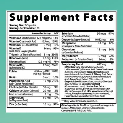 THINKWELL LABS Brain Supplements for Memory and Focus for Women and Men, Focus Supplement, Memory Supplement for Brain, Nootropic with Boron, Huperzine A, Phosphatidylserine (40-in-1, 60 Capsules) THINKWELL LABSBuy Supplements Australia