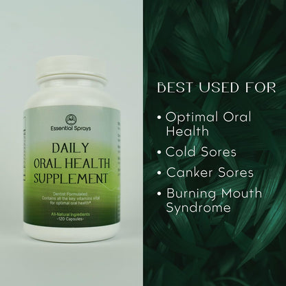 Essential Sprays Daily Oral Health Supplement - 30 Servings - Dentist Formulated Advanced Holistic Approach with L-Lysine, Niacin, Thiamin, & Vitamins for Men & Women Essential SpraysBuy Supplements Australia