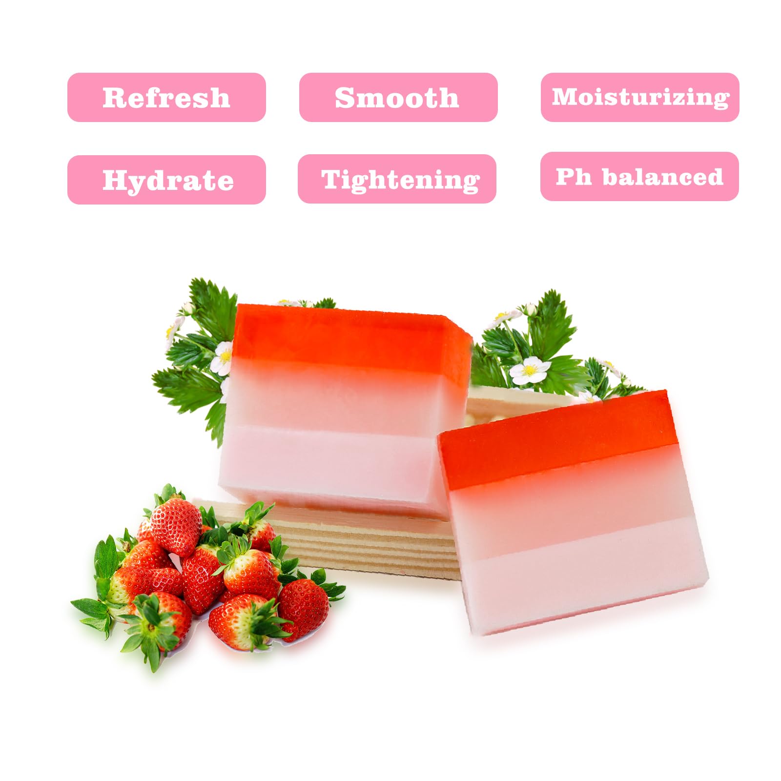 2Pcs Strawberry Yoni Bars and Yoni Oil Set for Feminine Wash, Yoni Wash for Cleanse Vaginal Balance PH tovaginshBuy Supplements Australia