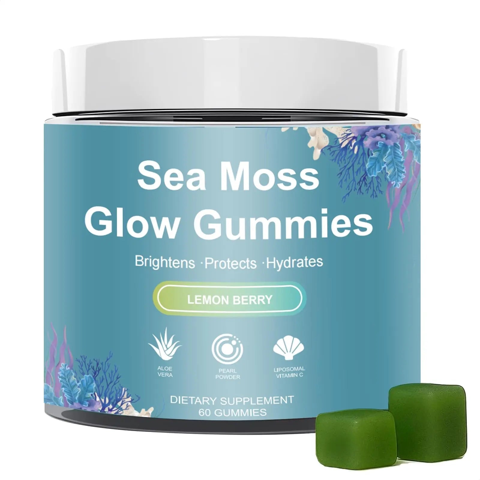 HICFRWE Sea Moss Glow Gummies - Hair Gummies with Vitamin C, Vitamin E, Aloe Vera, Pearl Powder Supports Faster Hair Growth HICFRWEBuy Supplements Australia