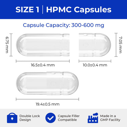 ATLEMISME Empty Vegan Capsules Size 1 - Vegan Capsules Empty (1000 Count) ATLEMISMEBuy Supplements Australia