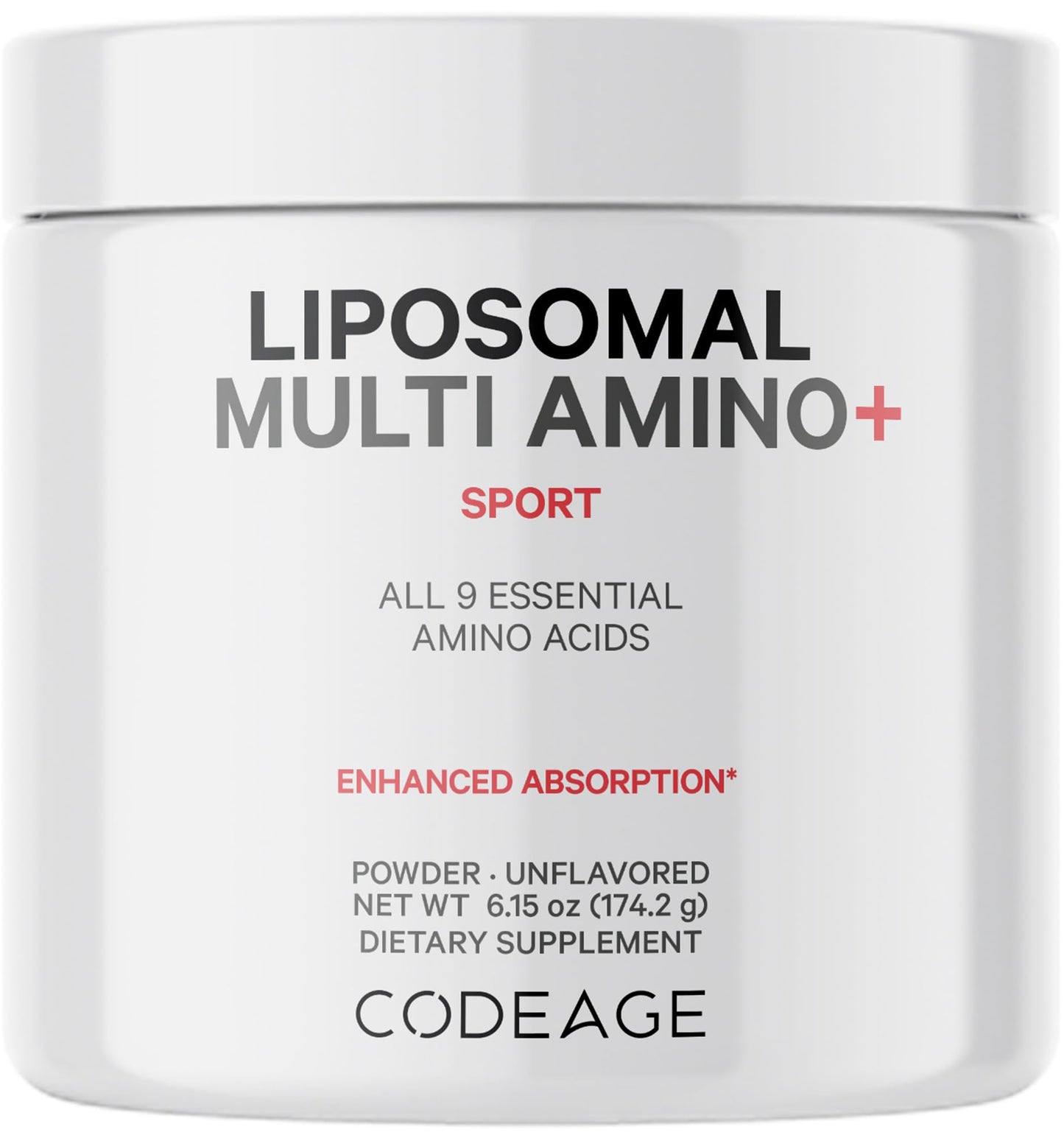 Codeage Liposomal Multi Amino Powder Supplement - BCAA & EAA Supplement All 9 Essential Amino Acids, Branched-Chain Amino Acid, Pre & Post Workout, Unflavored, Liposomal Delivery, Non-GMO, 6.15 oz CodeageBuy Supplements Australia