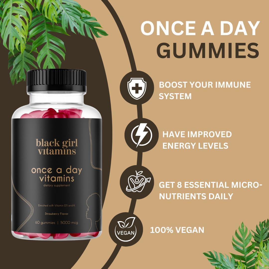 Black Girl Vitamins Complete Wellness Essentials - 30-Day Bundle with D3 Gummies, Probiotics, Hair-Skin-Nails + Sea Moss - 8 Key Nutrients for Immune, Skin & Energy Support Black Girl VitaminsBuy Supplements Australia
