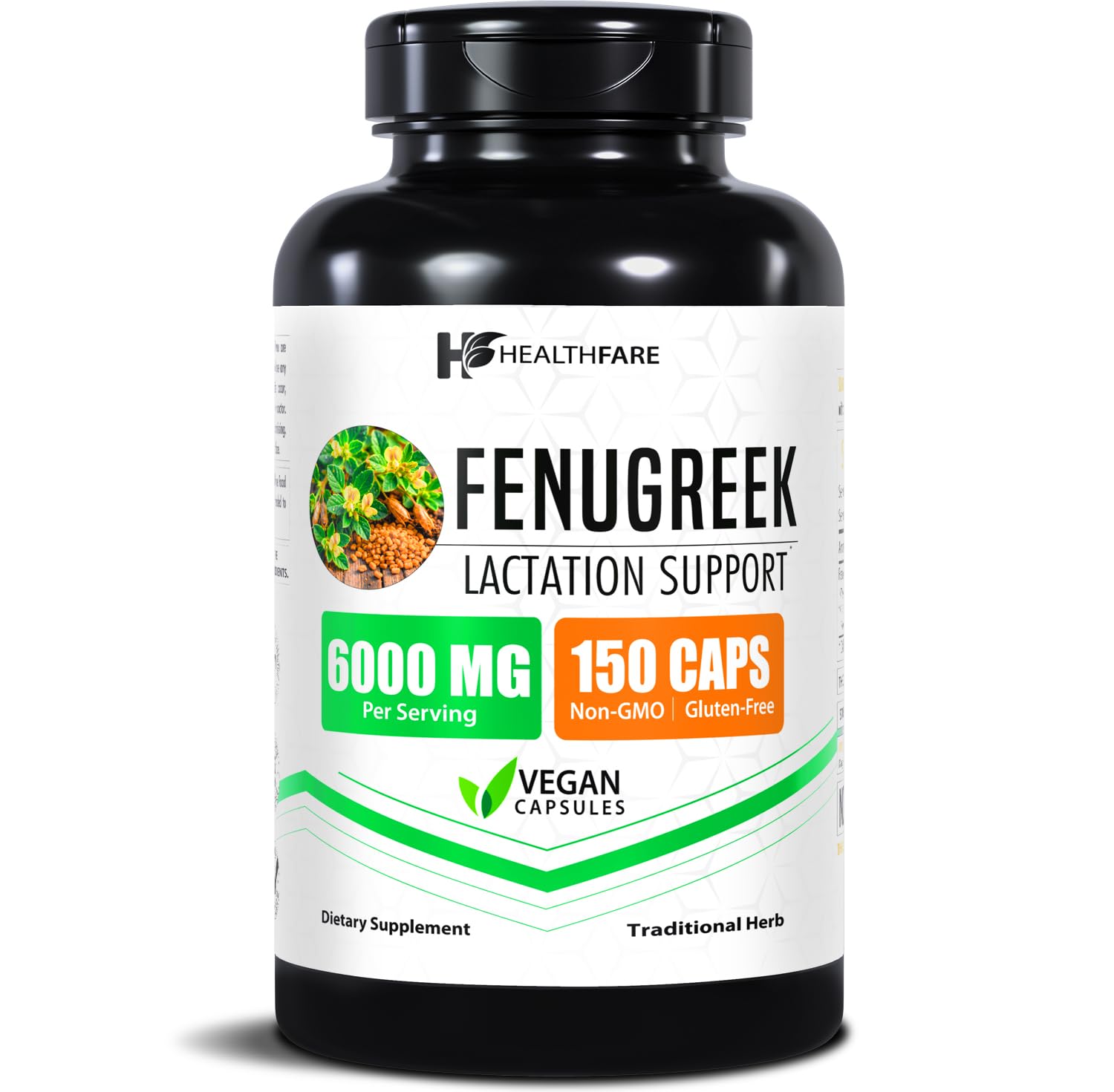 Healthfare Fenugreek Seed Extract 6000mg | 150 Vegan Capsules | Concentrated Herbal Supplement | Non-GMO, Gluten-Free | Made in USA HealthfareBuy Supplements Australia
