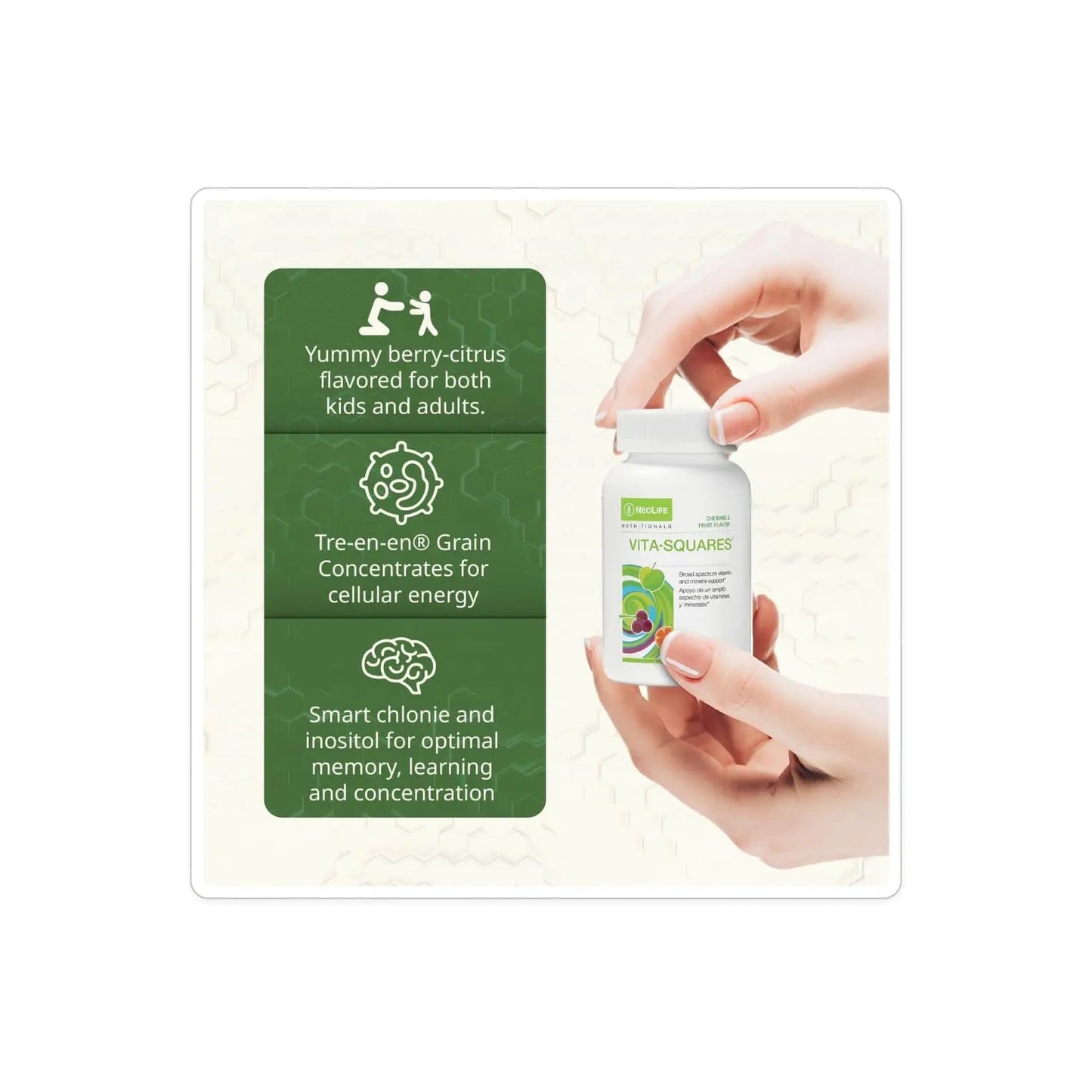 NeoLife Vita-Squares - Chewable Multivitamin for Kids, 18 Essential Vitamins & Minerals, Iron, Zinc, Vitamin D3, B-Complex NeoLifeBuy Supplements Australia