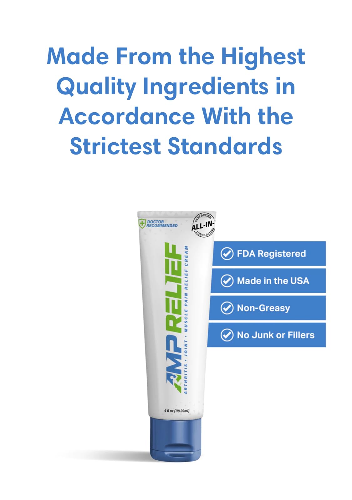 AMP RELIEF Cream - 4oz - All Natural Topical Pain Cream with Arnica, Boswellia, Eucalyptus and Menthol AMP RELIEFBuy Supplements Australia
