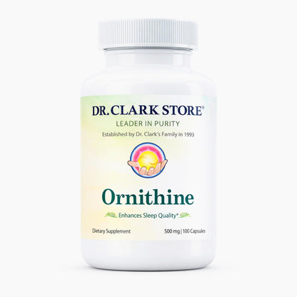 Dr Clark Ornithine Dietary Supplement - Gluten Free, Natural Sleep Aid, Promotes Protein Metabolism, Cleansing and Detoxification, 500mg, 100 Gelatin Capsules Dr Clark StoreBuy Supplements Australia