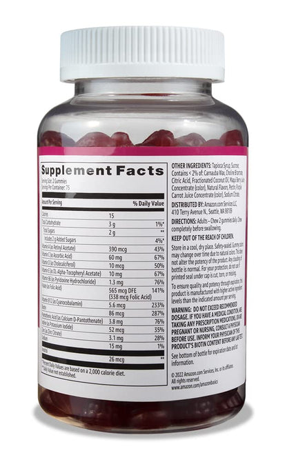 Amazon Basics Adult Multivitamin, 150 Gummies, 75-Day Supply, Mixed Berry Amazon BasicsBuy Supplements Australia