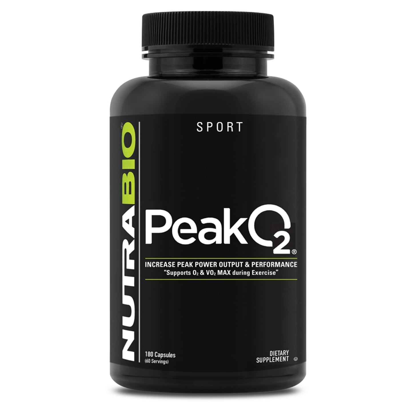 NutraBio PeakO2 Workout Supplement, 180 Capsules - Mushroom Blend Supplement to Help Enhance Athletic Performance and Overall Health, 60 Servings NutraBioBuy Supplements Australia
