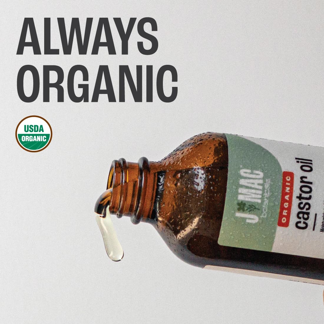 J MAC BOTANICALS Organic Castor Oil Cold Pressed (Glass Bottle, 4 oz ) J MAC BOTANICALSBuy Supplements Australia