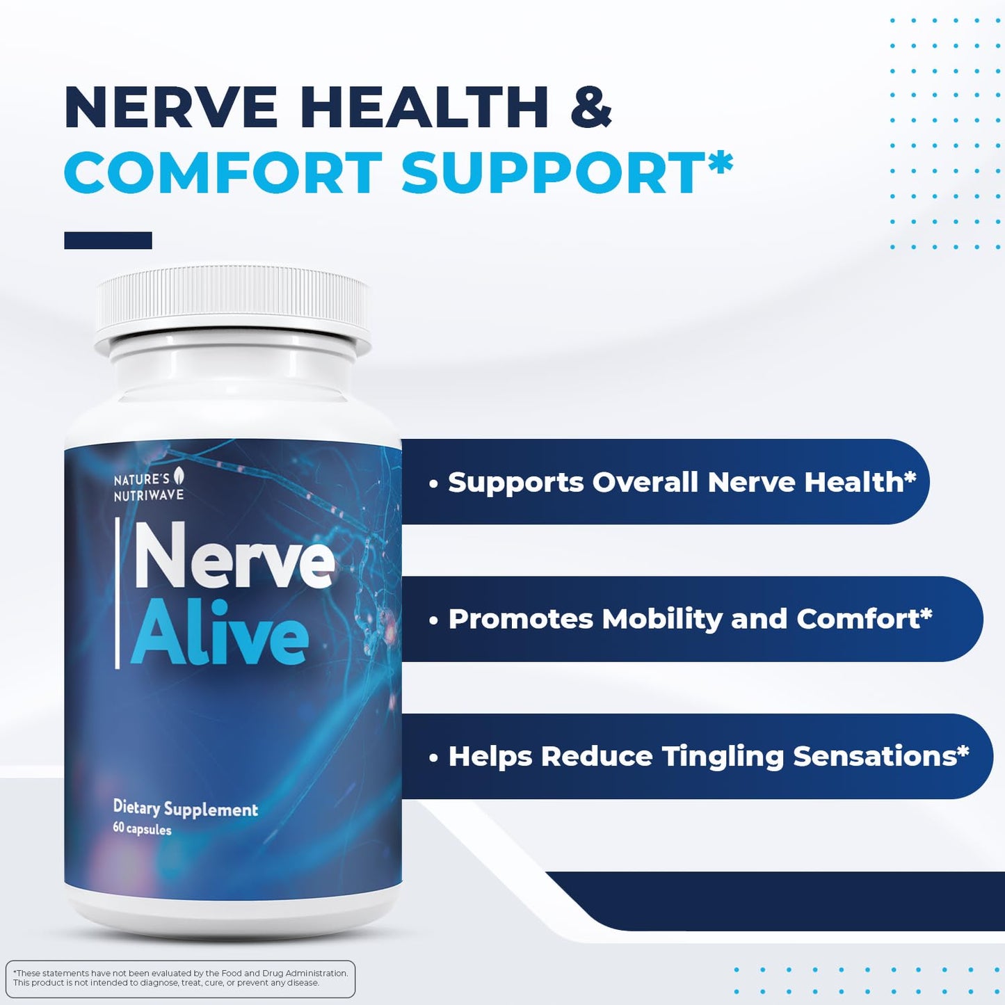 NerveAlive – Natural Daily Wellness Supplement w/ Passionflower, Marshmallow Root & Prickly Pear Extract – 100% Natural Ingredients, Non-GMO, GMP Certified, Made in USA – 60 Capsules, 3 Month Supply Nature’s NutriWaveBuy Supplements Australia