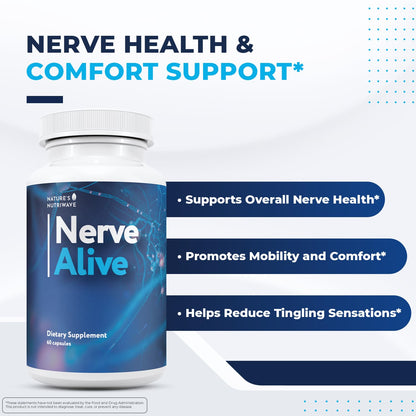 NerveAlive – Natural Daily Wellness Supplement w/ Passionflower, Marshmallow Root & Prickly Pear Extract – 100% Natural Ingredients, Non-GMO, GMP Certified, Made in USA – 60 Capsules, 3 Month Supply Nature’s NutriWaveBuy Supplements Australia