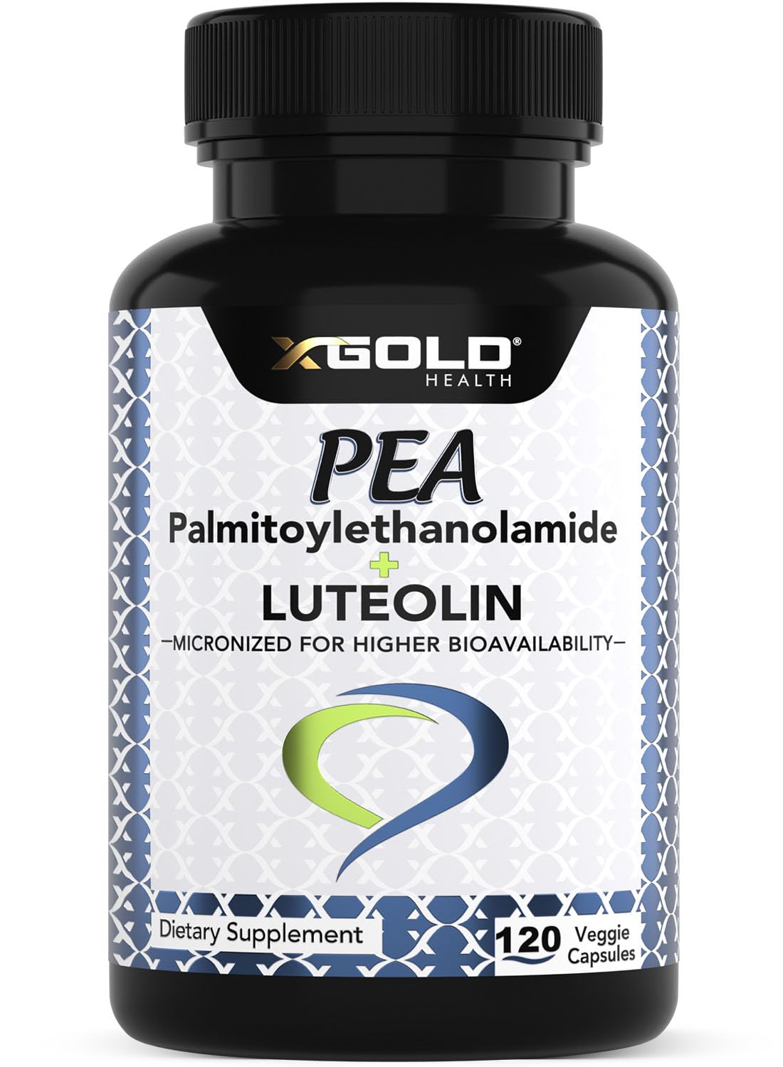 Palmitoylethanolamide 630 mg + Luteolin Standardized 98%- Micronized Pea 99% Highly Purified and Bioavailable - Made in USA - Supplement for Men and Women - 120 Veggie Capsules X Gold HealthBuy Supplements Australia