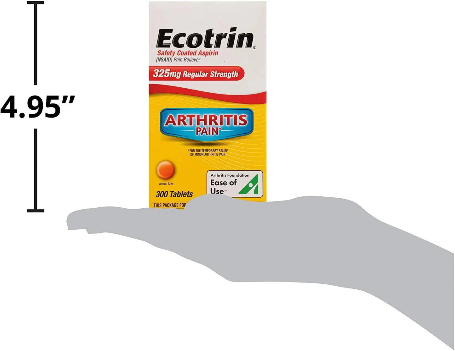 Ecotrin Regular Strength Safety Coated Aspirin | Arthritis Pain | 300 Tablets (2 Pack) EcotrinBuy Supplements Australia