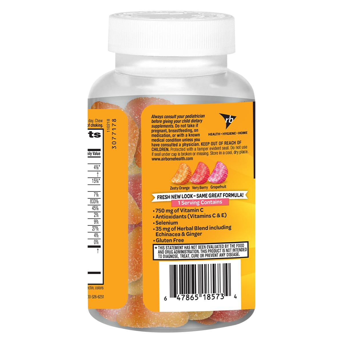 Airborne 750mg Vitamin C Immune Support Supplement Gummies for Adults, Assorted Fruit Flavor, Gluten Free Crafted Blend with Powerful Antioxidants Vitamins A C & E, 42 Gummies (2 Pack) AirborneBuy Supplements Australia