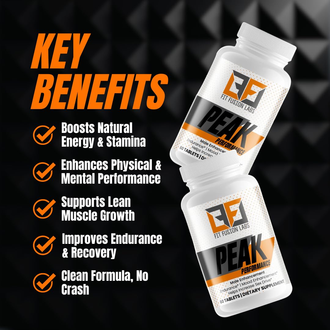 Fit Fusion Labs Peak Performance Natural Male Enhancement & Energy Booster – Tongkat Ali, Maca, Zinc & Ginseng – Supports Stamina, Strength & Recovery – 60 Tablets Fit Fusion LabsBuy Supplements Australia