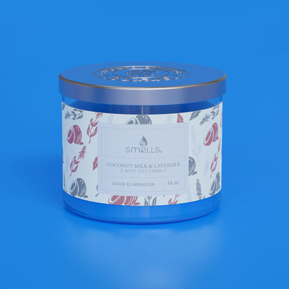 Smells - Odor Eliminator - Premium Soy Wax Jar Scented Candle 12oz. and 16oz. - 100% Cotton Single Wick SmellSBuy Supplements Australia