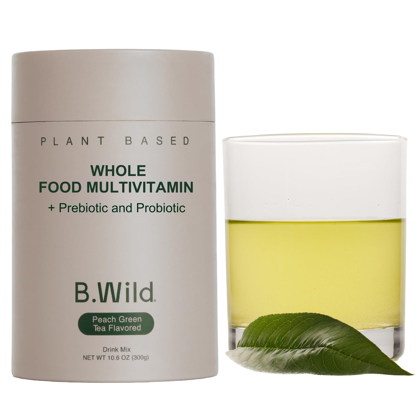 B.WILD Plant-Based Multivitamin Superfood Drink Mix – Refreshing Peach Green Tea with Vitamins, Minerals, Prebiotics & Probiotics for Gut Health & Daily Wellness – 30 Servings – Vegan, Gluten-Free B.WILDBuy Supplements Australia