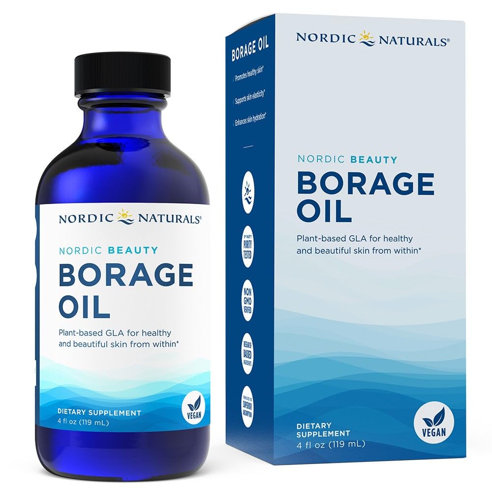 Nordic Naturals Nordic Beauty Borage Oil, Unflavored - 4 Ounces - Borage Seed Oil, Unique Omega-6 for Healthy and Hydrated Skin, 480 Milligrams of GLA - Non-GMO - Vegan, 48 Servings Nordic NaturalsBuy Supplements Australia