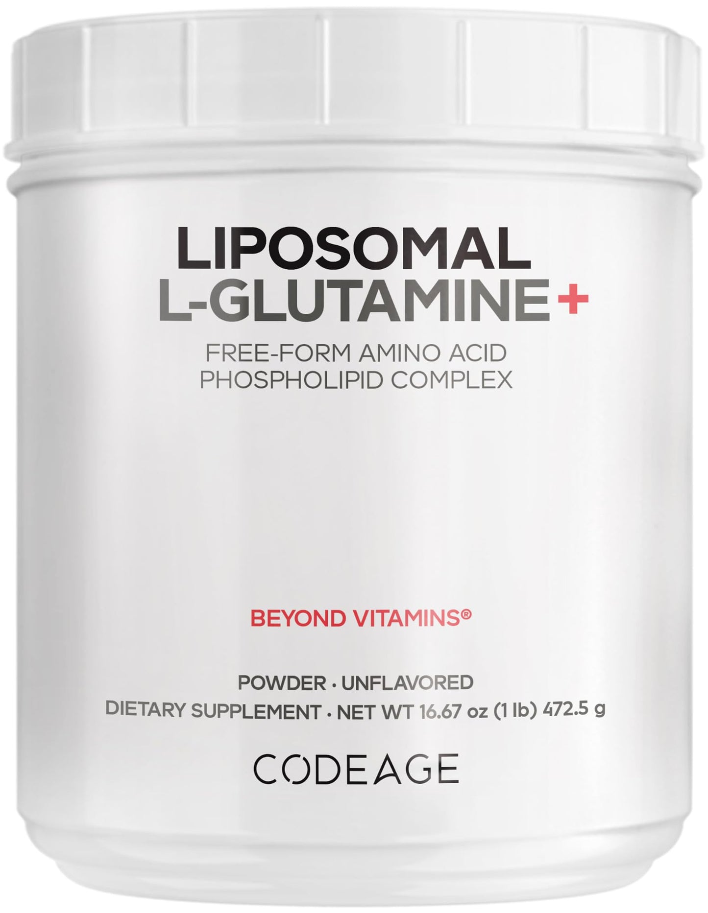 Codeage Liposomal L-Glutamine Powder - High-Potency L-Glutamine 5,000 mg per Serving - 3-Month Supply - Liposomal Delivery, Free-Form Amino Acid, Unflavored Glutamine - Non-GMO Gluten-Free - 16.67 oz CodeageBuy Supplements Australia