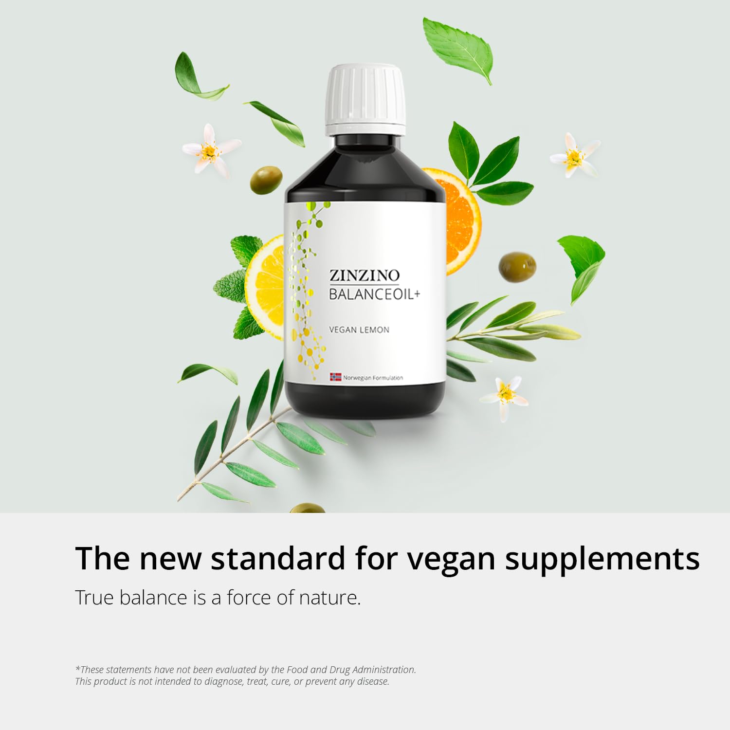 Zinzino - BalanceOil+ Vegan Lemon, Synergistic Blend with Marine Micro-Algae, Olive Oil, Ahiflower Seed Oil, Vegan Vitamin D3-300 ml ZINZINOBuy Supplements Australia
