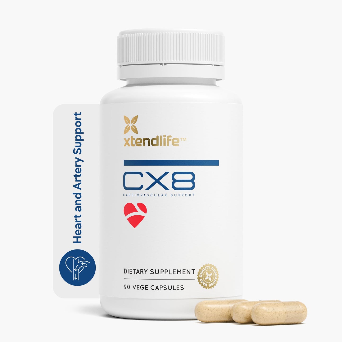 Xtendlife CX8 Heart Health Supplement for Cardiovascular Support, Circulation, and Arterial Health - with Vitamin K2 MK7, D3, Tocotrienols, and Sea Buckthorn-30 Day Supply XtendlifeBuy Supplements Australia
