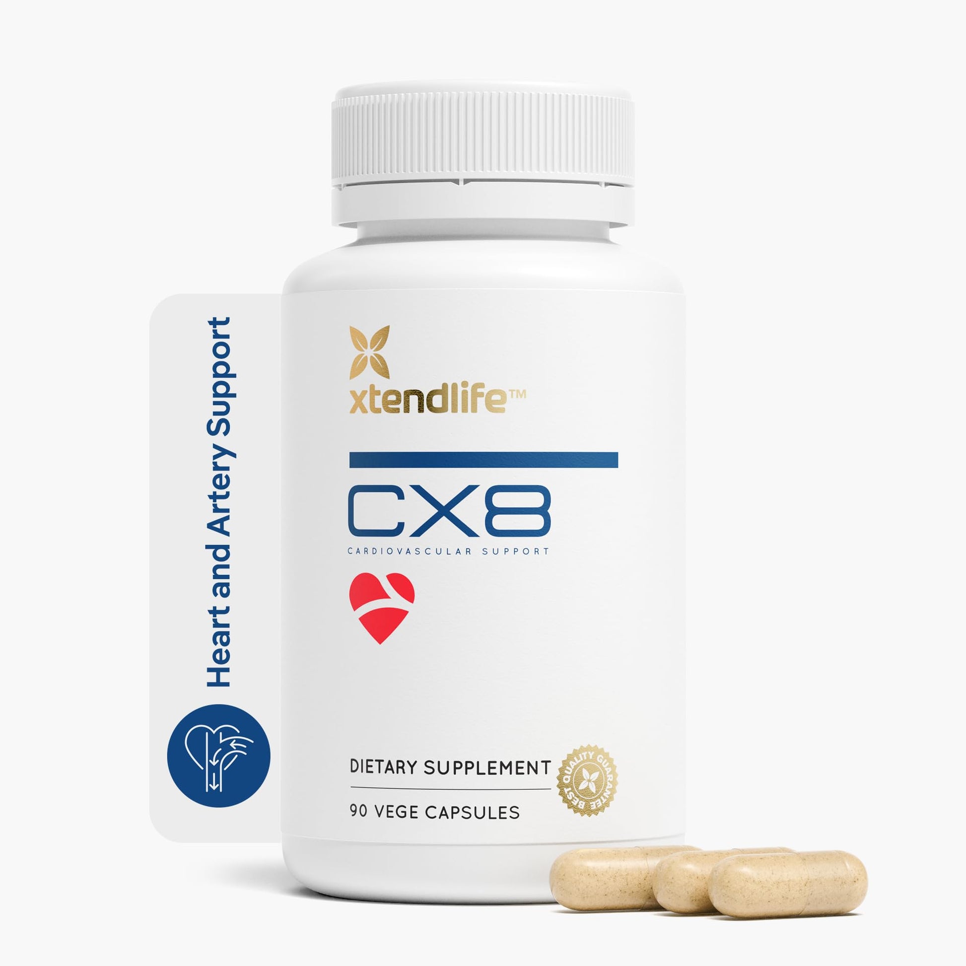 Xtendlife CX8 Heart Health Supplement for Cardiovascular Support, Circulation, and Arterial Health - with Vitamin K2 MK7, D3, Tocotrienols, and Sea Buckthorn-30 Day Supply XtendlifeBuy Supplements Australia