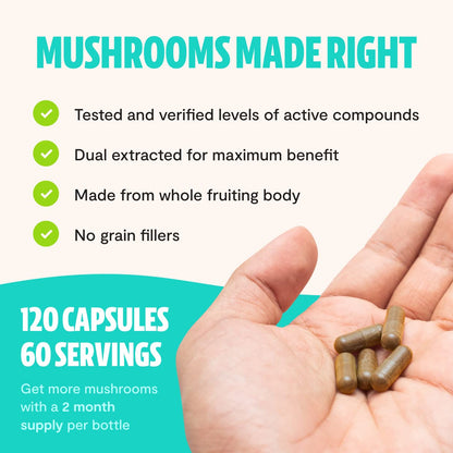 FreshCap Ultimate Mushroom Complex - Lions Mane, Reishi, Cordyceps, Chaga, Turkey Tail FreshCap MushroomsBuy Supplements Australia