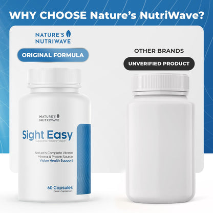 SIGHT EASY - Eye Vitamins & Mineral Supplements with Lutein & Zeaxanthin, Vitamin C, Vitamin E, Zinc and Bilberry for Healthy Vision and Eye Function Support - 60 Capsules, 1 Month Supply Nature’s NutriWaveBuy Supplements Australia