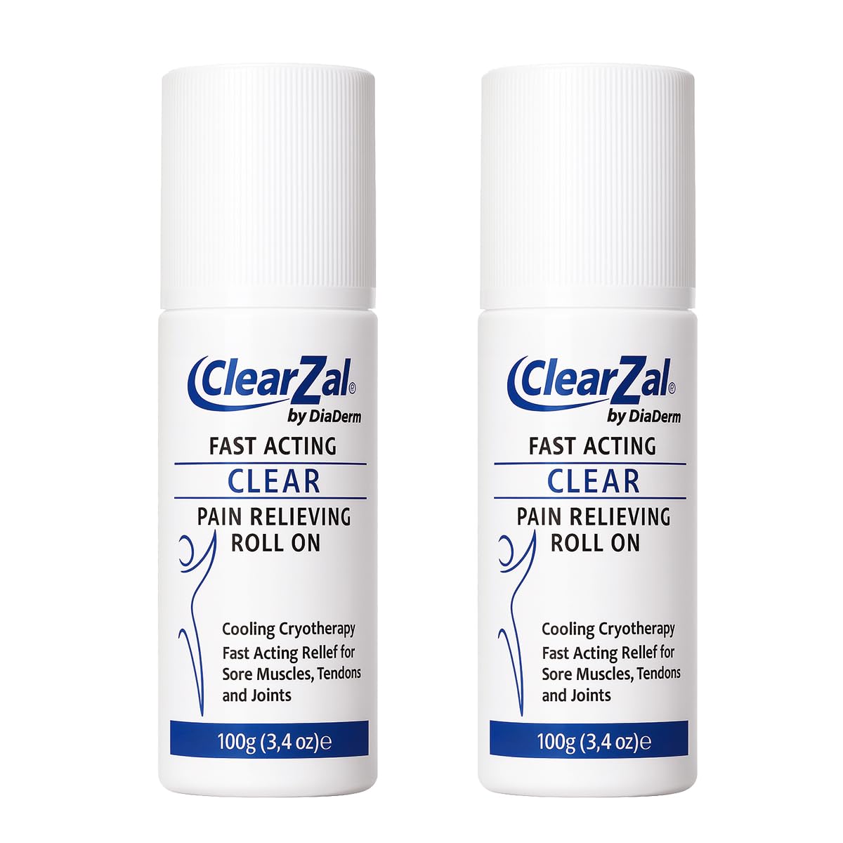 ClearZal Fast Acting Clear Pain Relieving Roll On Cooling Relief of Joint Pain, Muscle Pain, Muscle Soreness, and Swelling from Bruises or Injury - Non-Greasy - Homeopathy, 3.4oz Made in USA ClearzalBuy Supplements Australia