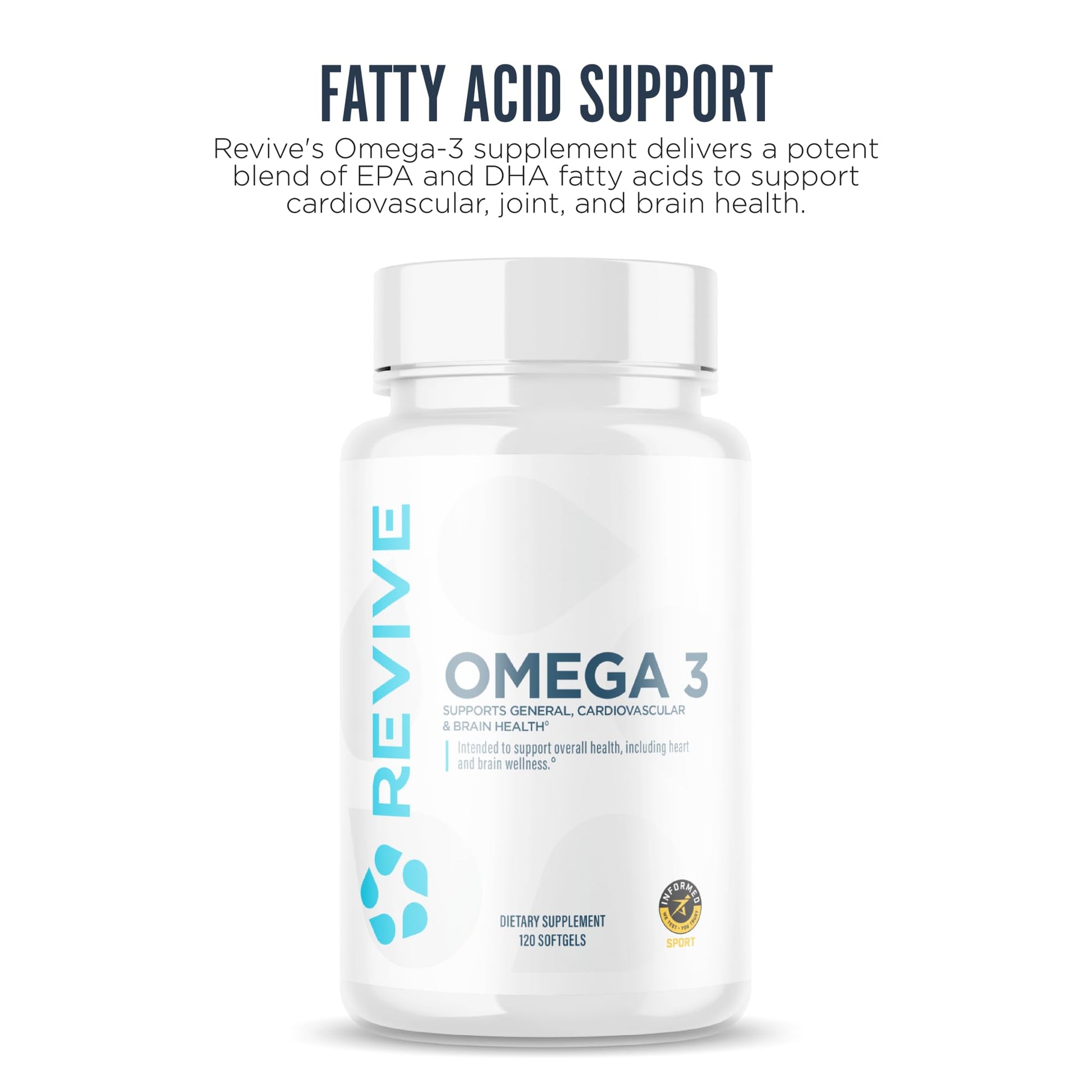 Revive MD Omega 3 Fish Oil Supplements for Men & Women – Softgels with EPA & DHA Fatty Acids for Healthy Skin & Joints, Heart & Brain Support – Vegan-Friendly, Gluten-Free (120 Softgels) ReviveBuy Supplements Australia