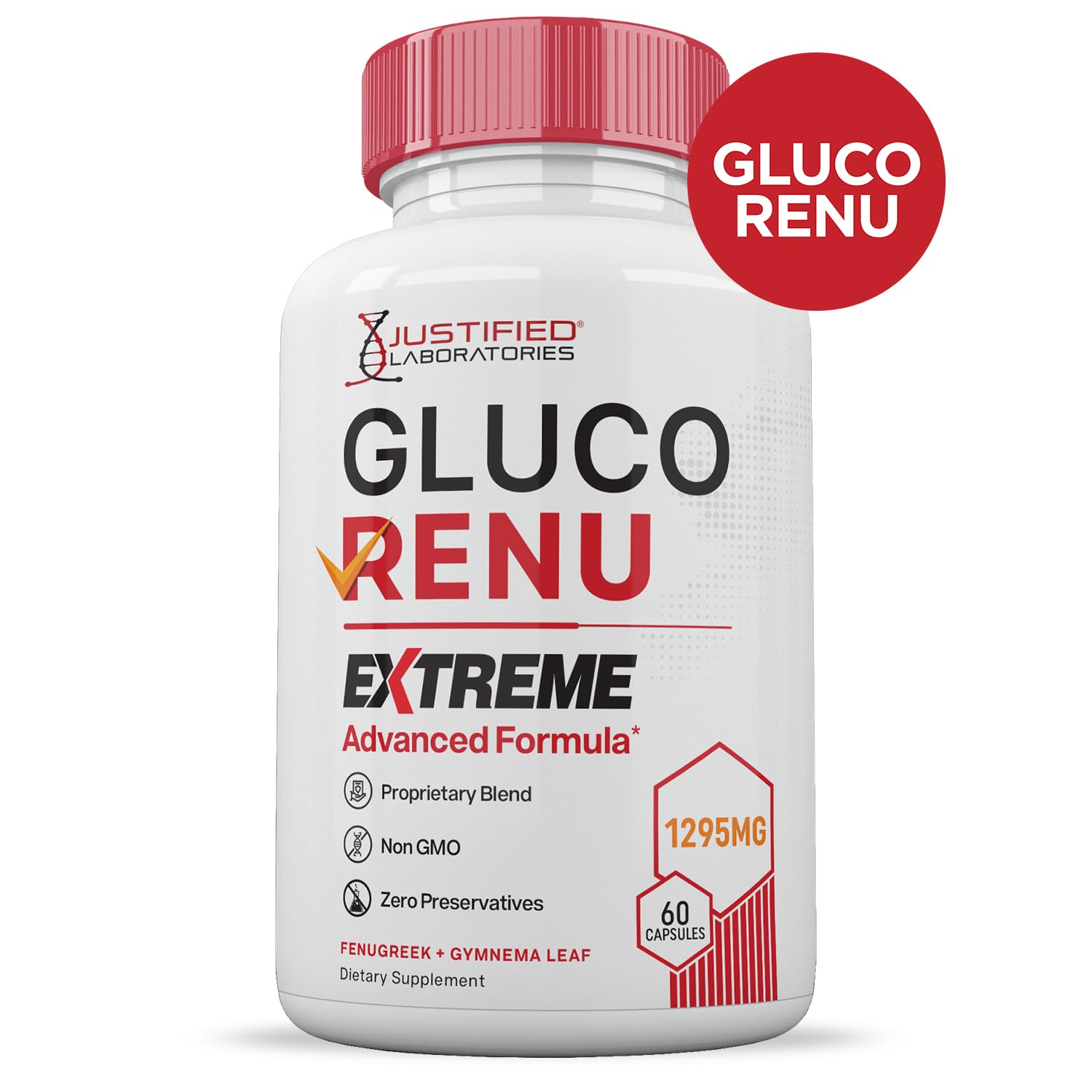 Gluco Renu Extreme 1295MG Glyco Support Pills Advacned Formula Gluo Renew Glycogen Support Formulated with Turmeric Berberine Resveratrol Garlic Bitter Melon Milk Thistle 60 Capsules Justified LaboratoriesBuy Supplements Australia