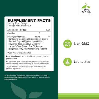 Terry Naturally Bacteril - Intestinal Support Supplement with Clove, Cinnamon, Thyme & Oregano - Immune Support Supplement with Antioxidant Support - Intestinal Support - 30 Softgels (Pack of 2) Terry NaturallyBuy Supplements Australia