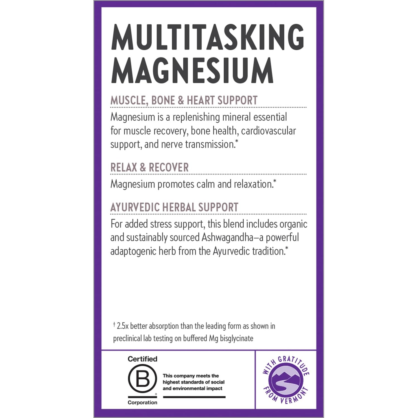 New Chapter Magnesium + Ashwagandha Supplement, 325 mg with Magnesium Glycinate for Muscle Relaxation & Recovery, Heart, Nerve & Bone Health, 2.5X Absorption, Non-GMO - 30 ct (1 Month Supply) New ChapterBuy Supplements Australia