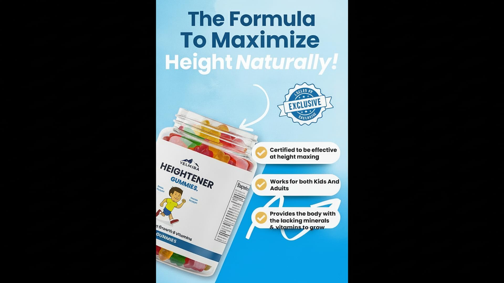 Velmira® Heightener Gummies for Bone Health & Development Support – Essential Vitamins & Minerals, Easy-to-Chew Gummies for Kids, Teens & Adults (Ages 5+) VelmiraBuy Supplements Australia
