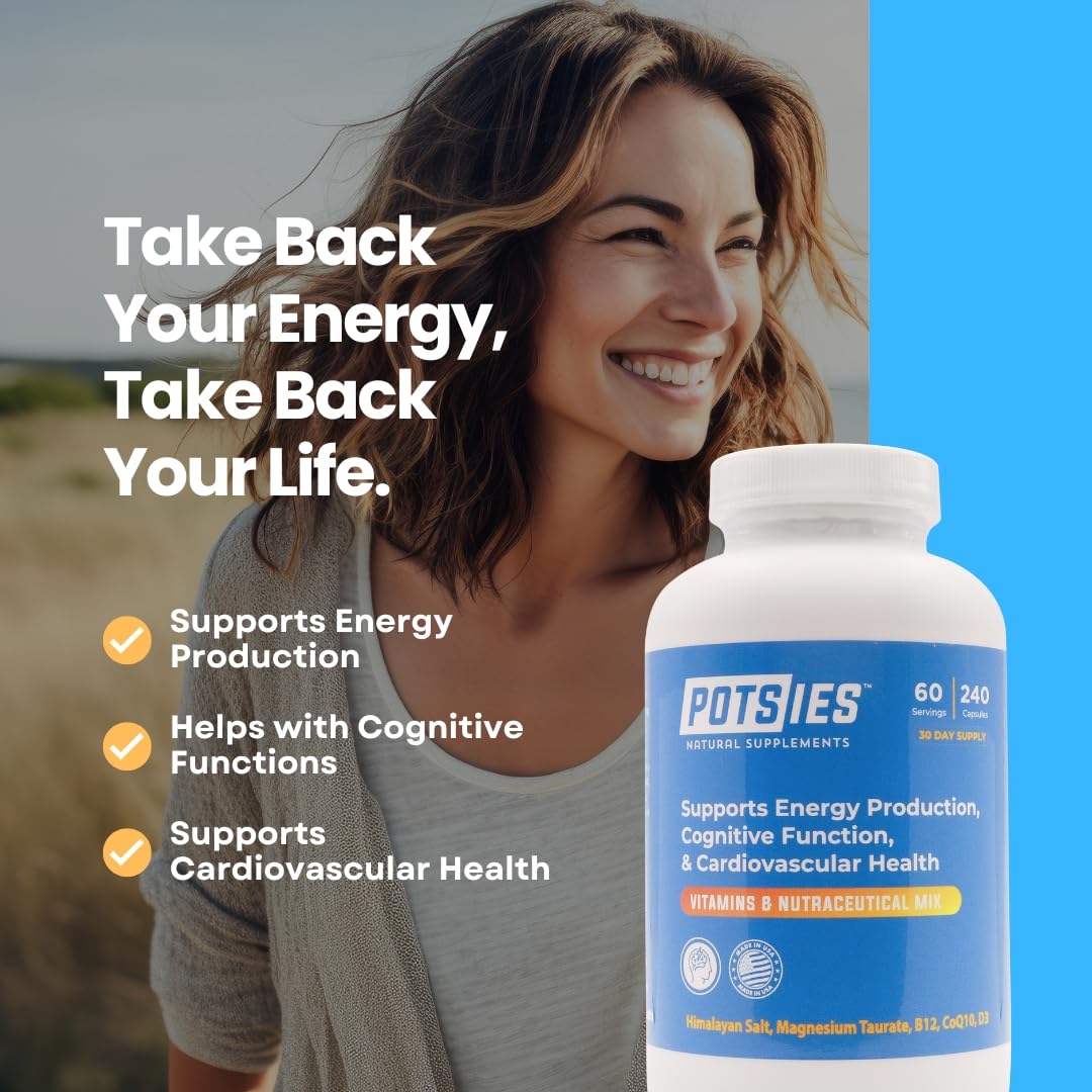 Potsies POTS Supplement Vitamin & Nutraceutical Mix Capsules for Pots Syndrome | POTS Management Essentials | 240 Capsules - 30 Day Supply PotsiesBuy Supplements Australia