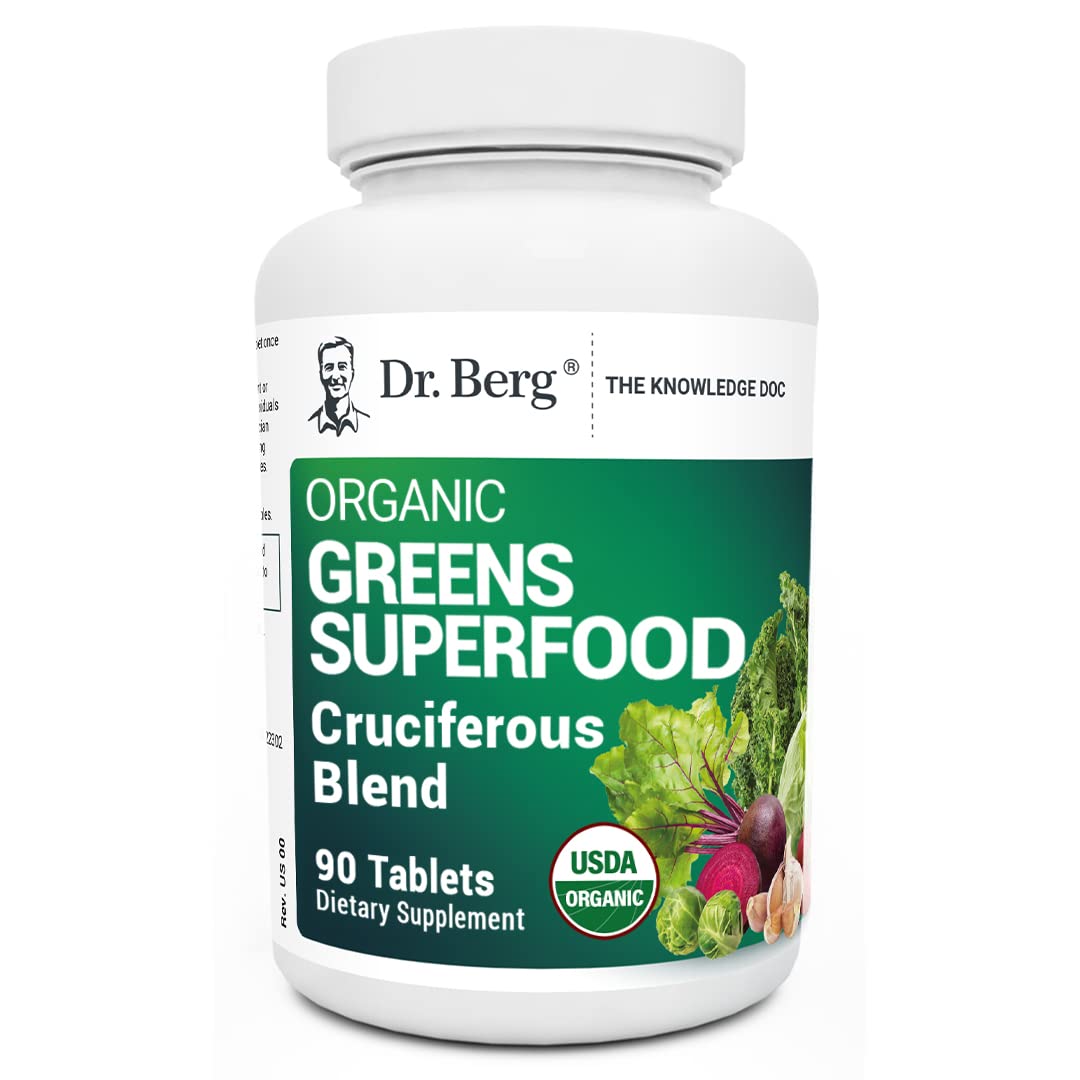 Dr. Berg's Greens Superfood Cruciferous Vegetable Tablets - Vegetable Supplements for Adults w/ 11 Phytonutrient Super Greens - Energy, Immune System & Liver Veggie Tablets - 90 Tablet Dr. Berg NutritionalsBuy Supplements Australia
