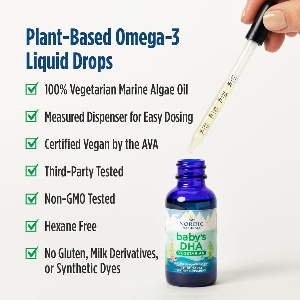 Nordic Naturals Baby’s DHA Vegetarian, Unflavored - 1050 mg Plant-Based Omega-3-1 oz - Supports Brain & Vision Development in Babies - Non-GMO, Vegan - 15 Servings Nordic NaturalsBuy Supplements Australia