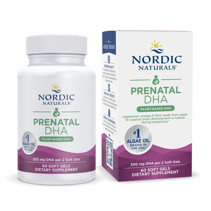 Nordic Naturals Vegan Prenatal DHA, Unflavored - 60 Soft Gels - 500 mg Plant-Based DHA - Supports Brain Development in Babies & Healthy Pregnancy - Non-GMO - 30 Servings Nordic NaturalsBuy Supplements Australia