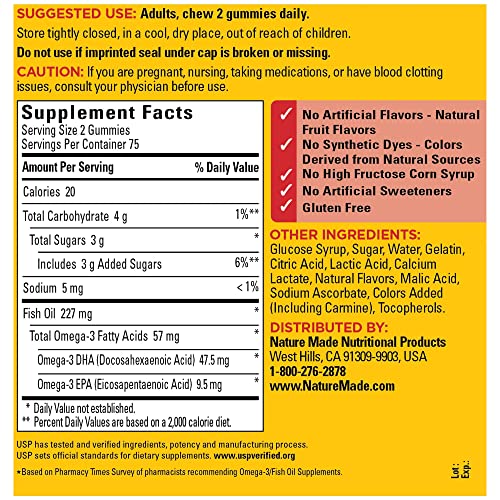 Nature Made Fish Oil Gummies, Omega 3 Fish Oil Supplements, Healthy Heart Support Nature MadeBuy Supplements Australia